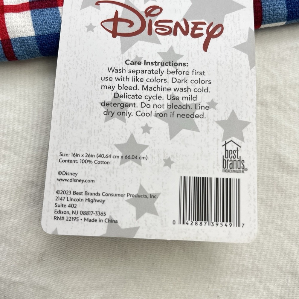 Disney Mickey Mouse Kitchen Dish Towel Sketchbook Red White‎ Blue New With Tags - Picture 8 of 9